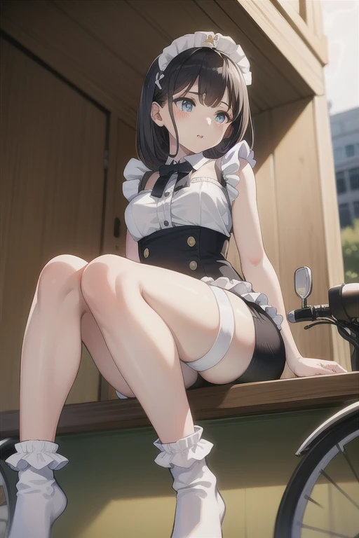 ４ｋqulity, top-quality, Misaka_mikoto, Brown-eyed, Short_hair, Small_Breast,）on the beds　Pink lingerie　１６age　sexypose　Seductive - undressing、Naked、Exposing naked breast exhibitionist、Chest Small Size、Exposing thighs、genitals visible in crotch、chest is not covered、[[Open legs、Spread your legs apart]]、dynamicposes、pov from down ，Poor milk，