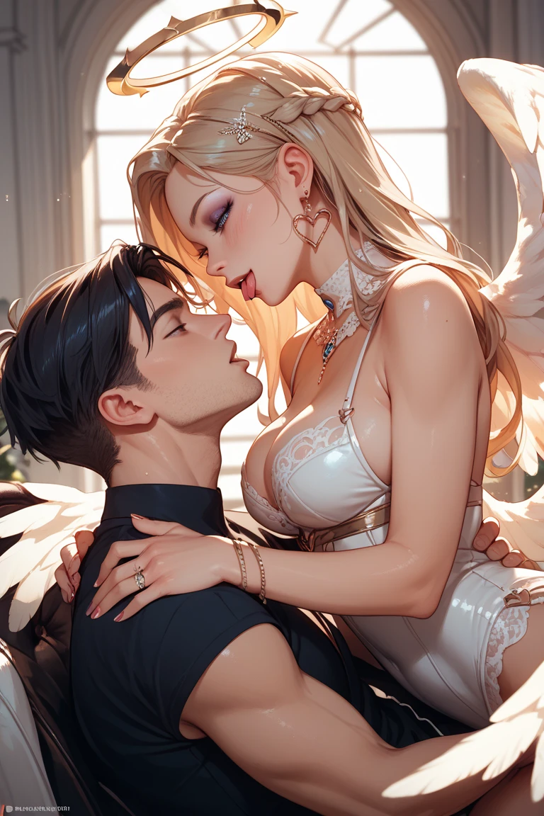 masterpiece:1.4,best-quality,Super Detail,Very Delicate and Beautiful, ((( nsfw, orgasm, vagina, kiss, princess ))), very gigantic breasts, slender, blonde hair, beautiful, black ball gown