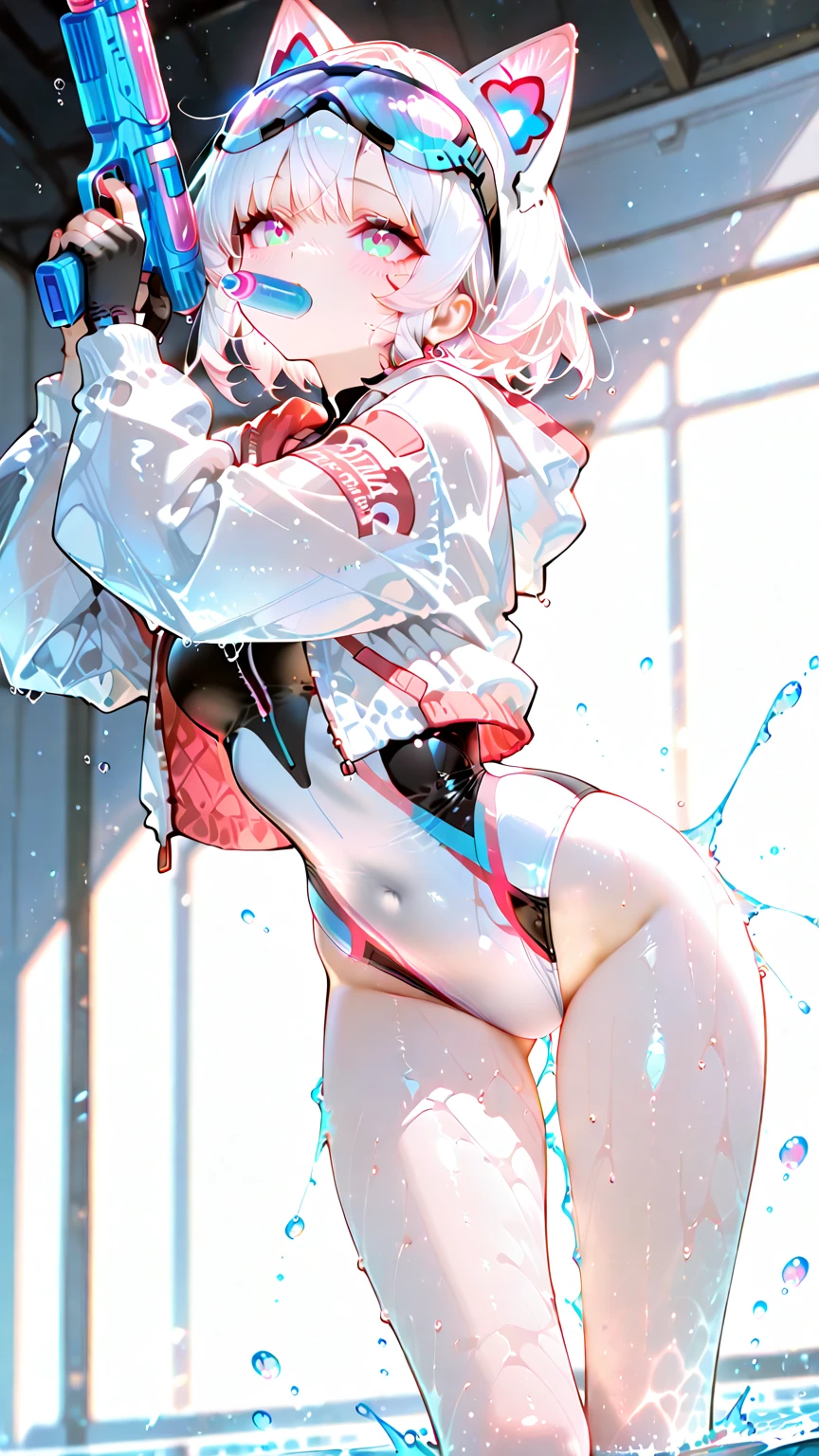 (photorealistic:1.3, highest quality:1.3,8Kmasterpiece, masterpiece:1.3,High resolution,muste piece:1.2),23 year old woman,,(white leotard:1.3,choker), Clean wet skin, (looking at the camera:1.2),angle(Photo seen from below side:1.3),(short hair:1.2,bright blue hair:1.5), (blushing:1.3,embarrassing:1.1), (full of sweat:1.1),Red rope,(rope bondage,Shibari:1.6,  bondage:1.5),Pause(足を広げた大胆なPause,ダイナミックPause:1.2),background(snow scene,snow mountain:1.3, sunrise:1.3),(Wet clothes stuck to my skin:1.4),( visible through clothing),(genitals visible through clothing),(Butt visible through clothes),(slender, abs:1.2),(young skinny gravure idol, sophisticated gravure idol),(detailed perfect face),normal hands:1.5,normal finger:1:5,normal feet:1.5,()