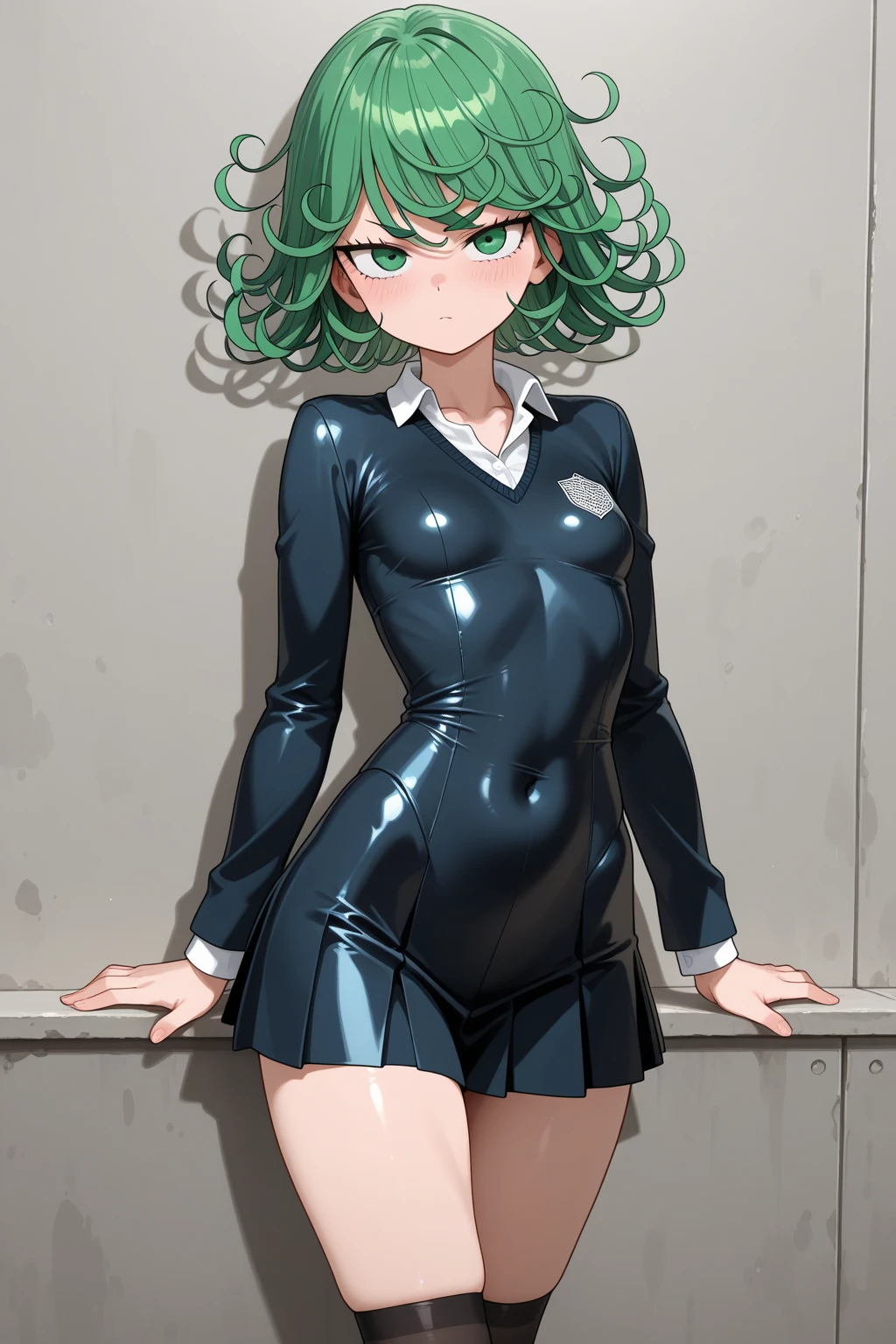 Masterpiece,Solo,One Girl,Tatsumaki,(One Punch Man),Big Breasts,Perfect Body,Ultra High Quality,Ultra High Resolution,Ultra Detailed,Photograph 8K,Theme Cheerleaders,Beautiful,Beautiful Girl,Classroom Background,Cheerleaders Sleeveless Suit Japanese,Short Skirt,Classroom Background 