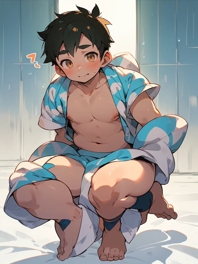 beautiful, ((chubby)), (very short hair),(tomboy), (pudgy face), (naughty) (high school students), ((young)), (androgynous), (boyish), (handsome), ((thick)), (overweight), (beefy), (nipples), (cute), (little brat), (naughty brat), (へそ), (ぽっちゃりした体), (fullbody), (つぶらな瞳)