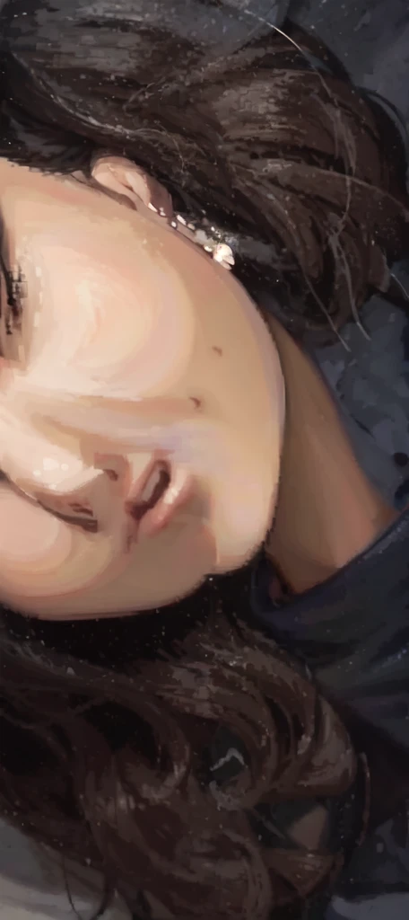 Classical painting, Leonardo da Vinci, defined strokes, realistic strokes, dark brown hair, brown color, oil painting