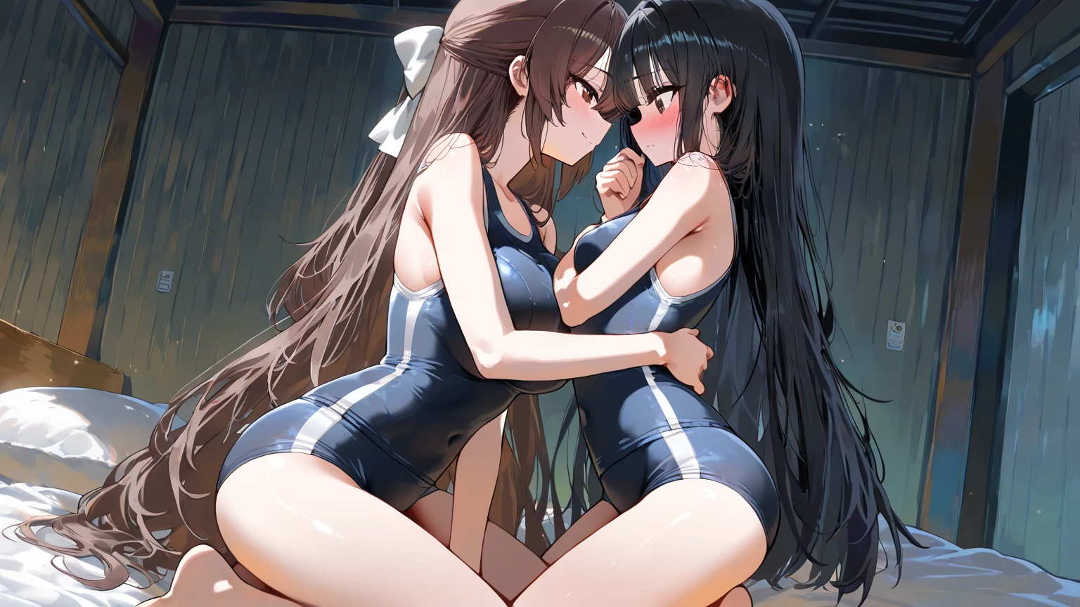 ((Highest quality, 16K, masterpiece: 1.3)), ((Small Chest、10 year old girl:1.5、Small Head)), Beautiful Woman with perfection Figure: 1.4, Slim abs: 1.2, ((Beautiful glossy brown hair)), ((small: 1.4)), ((K-POPアイドル: 1.3)), ((Twin tails))、((stop temporarily)), ((Fascinating)), ((Pink small beautiful nipples)), (((excessive cum on body)))、(((((frontage)))))、(((Spread your legs)))、(((Split))), ((arms up:1.2))、Ultra-realistic 16K cg, perfection Face, perfection, Clean Solo, (blush: 0.5),masterpiece, Professional artwork, Famous works of art, Smile gently, A big smile, Beautiful Eyes, ruddy skin, Perfection fingers, Beautiful Hands, Depth of written boundary, Realistic: 1.3, (Cinematic composition: 1.3), (HDR: 0.1), Accent lighting, naked, athletic body shape, Legs apart, Raising his leg, double eyelid, eye contact, Nipples, whole body:1.5、(((vaginale,sex:1.8)))、(((lying、man touch clitoris、grabbing another man’s breast:1.8、Lots of naked men:1.5、Super intense orgy:1.9)))。