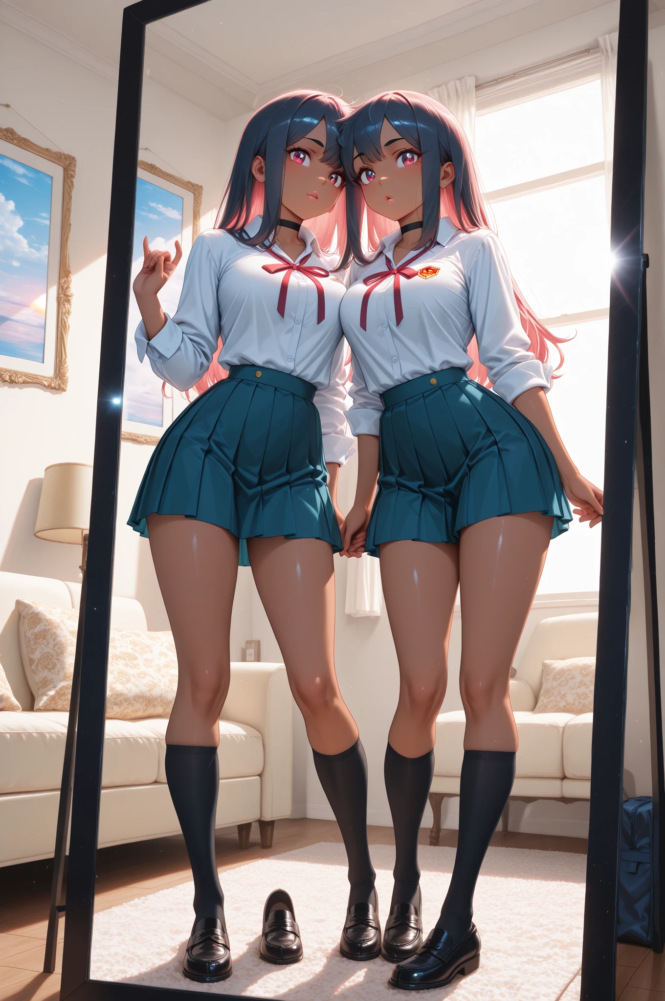 (Assfocus, Through wall, Glory wall pose:1.2), SchoolGirls wearing uniforms with white Thongs, Red ribbon, Glistening ivory skin, name plate, no legwear . Different types of hair colors, (((NOGIZAKA face variations))) Extremely Detailed very KAWAII face variations, perfect anatomy, Childish, captivating gaze, elaborate detailed Eyes with (sparkling highlights:1.2), long eyelashes、Glossy RED Lips with beautiful details, Coquettish tongue, Rosy cheeks . { (Dynamic joyful expressions) | :d) }, Random eye color, (large eyes:-1), (Acutance:0.85) . (((Assfocus)))