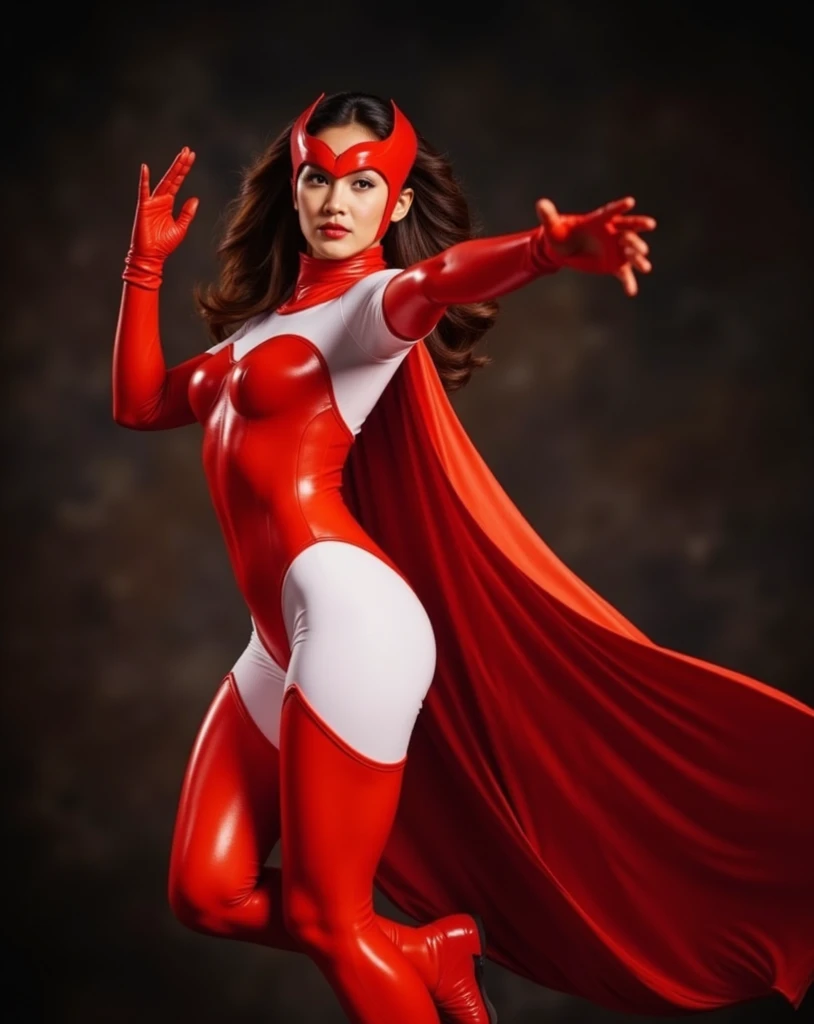 Atom Eve, cape, standing, smiling at viewer, (8k, RAW photo, best quality, masterpiece:1.2),ultra-detailed, (high detailed skin:1.2), 8k uhd, dslr, soft lighting, high quality, <lora:Atom_Eve_v1:0.75>