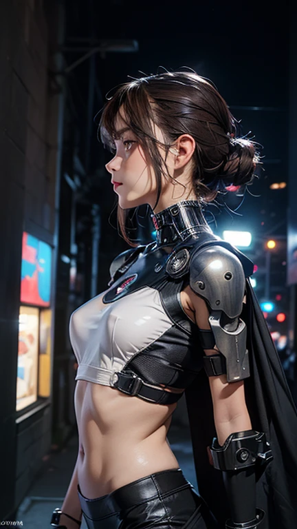 score_9, score_8_up, score_7_up, source_photo, realistic, photorealistic, masterpiece, best quality, 8k，Real human portrait，（Ultra Modern 1.2）,Bar DJ Mixer,A busty girl wearing a cyberpunk mechanical bodysuit，Sweet and lovely smile，Beer on the body，Wet，Wet，shy，Multi-light clothing，LED circuit board patterns appear on clothes，
