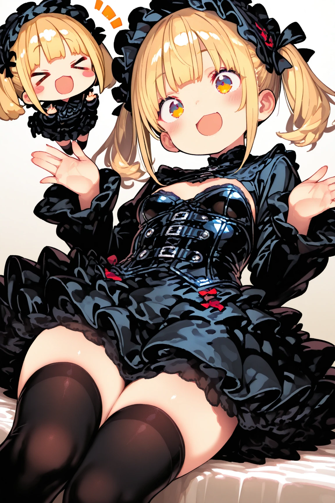 Ultra-high definition image quality、beautiful girl、high school girl、One Man、18-year-old、Twin tails、 Body Type、Striped knee socks、Devilish smile、Gothic Lolita Fashion、blonde、Big ribbon、Gothic Lolita Room、a large number of stuffed animals、Highest quality, Small Ass、Small breasts 、Slim figure、Thighs、Squat with your legs apart、gothic lolita panties、Sweaty buttocks、Sweaty buttocks、Reaching orgasm、Sweaty crotch、She turned her jacket inside out、Gothic Lolita exposed the good stuff。、Gothic Lolita is amazing、Angle from directly below、Obscene hip swing、Lift up your skirt