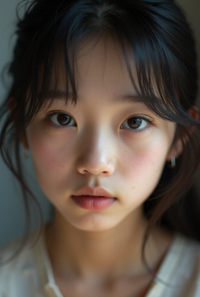 Realistic photos、Focus on the face of a cute high school girl