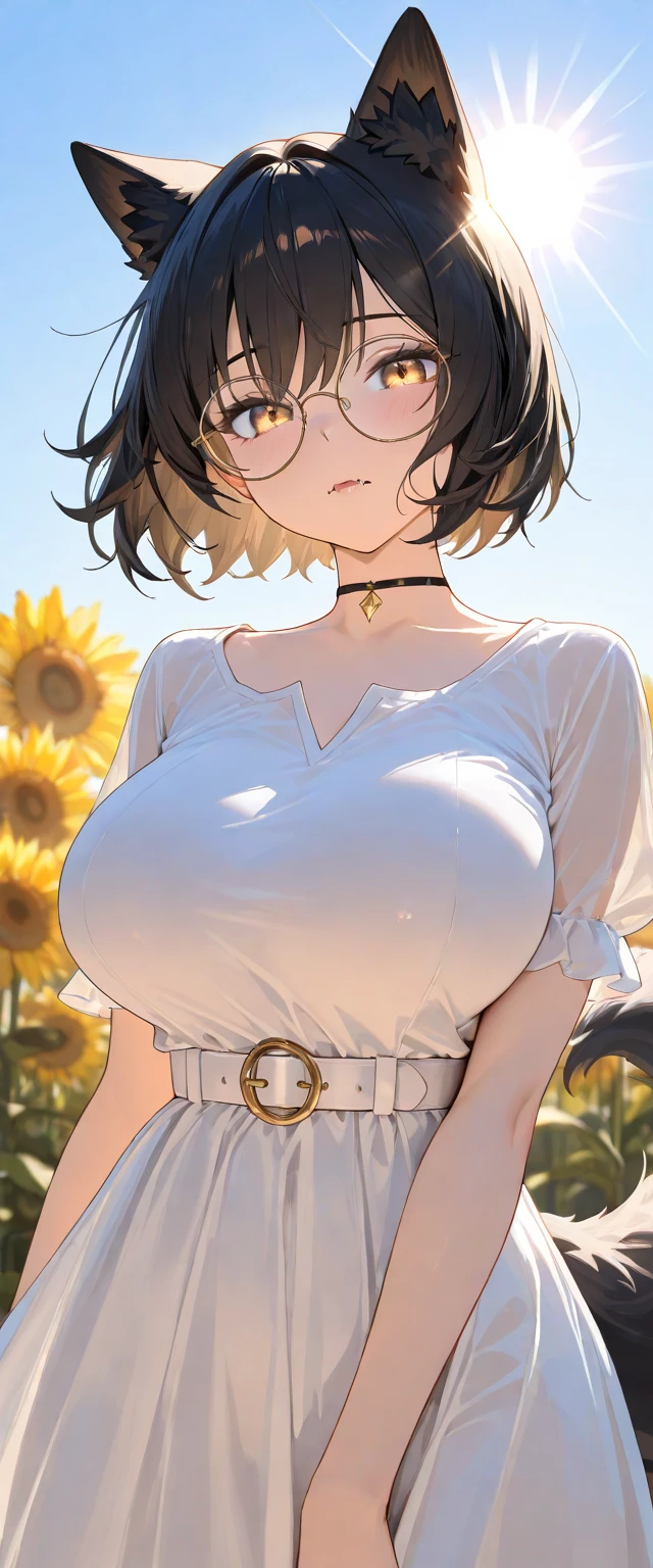 ひまわり🌻と美女、(Super Huge　bust　1.9),Junji Ito、smil、