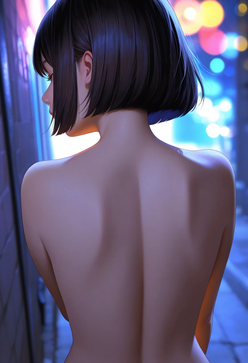 top-quality、lighting like a movie、My butt is facing me、full of sweat、fullnude、barechested、Showing your back、Rear view、Classroom、The whole body is exposed、Slender Line、Delicate body、