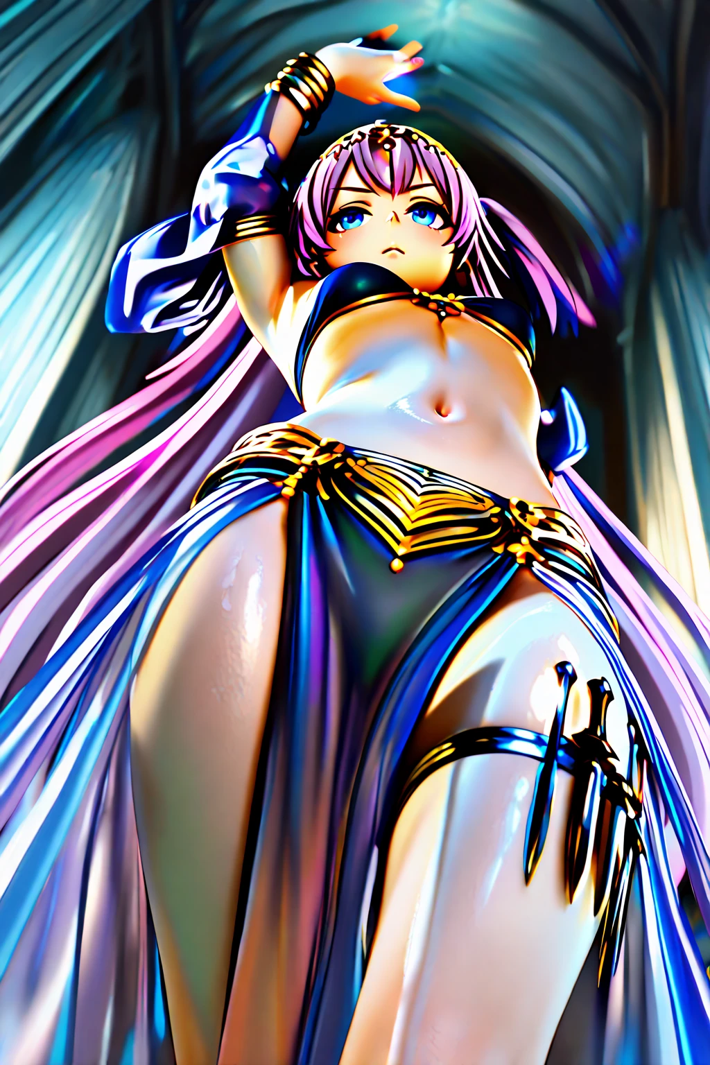 ( Masterpiece:1.25, exposed:1.2, White and vivid colors, Acutance),{ navel | pretty Ass | Detailed open crotch | Delicate lace knitted wear }, (tiny junior idol:1.28), ((face variations)), portrayed in the best quality and high resolution. The image should be ultra-detailed, ( realistic, and photorealistic with a touch of rawness ). under the mesmerizing back lighting, (Dazzling and delicate stained glass Background). (concept art). enhancing the overall visual impact. Whole Body proportions and all limbs are anatomically accurate, (nipple:-0.9) .