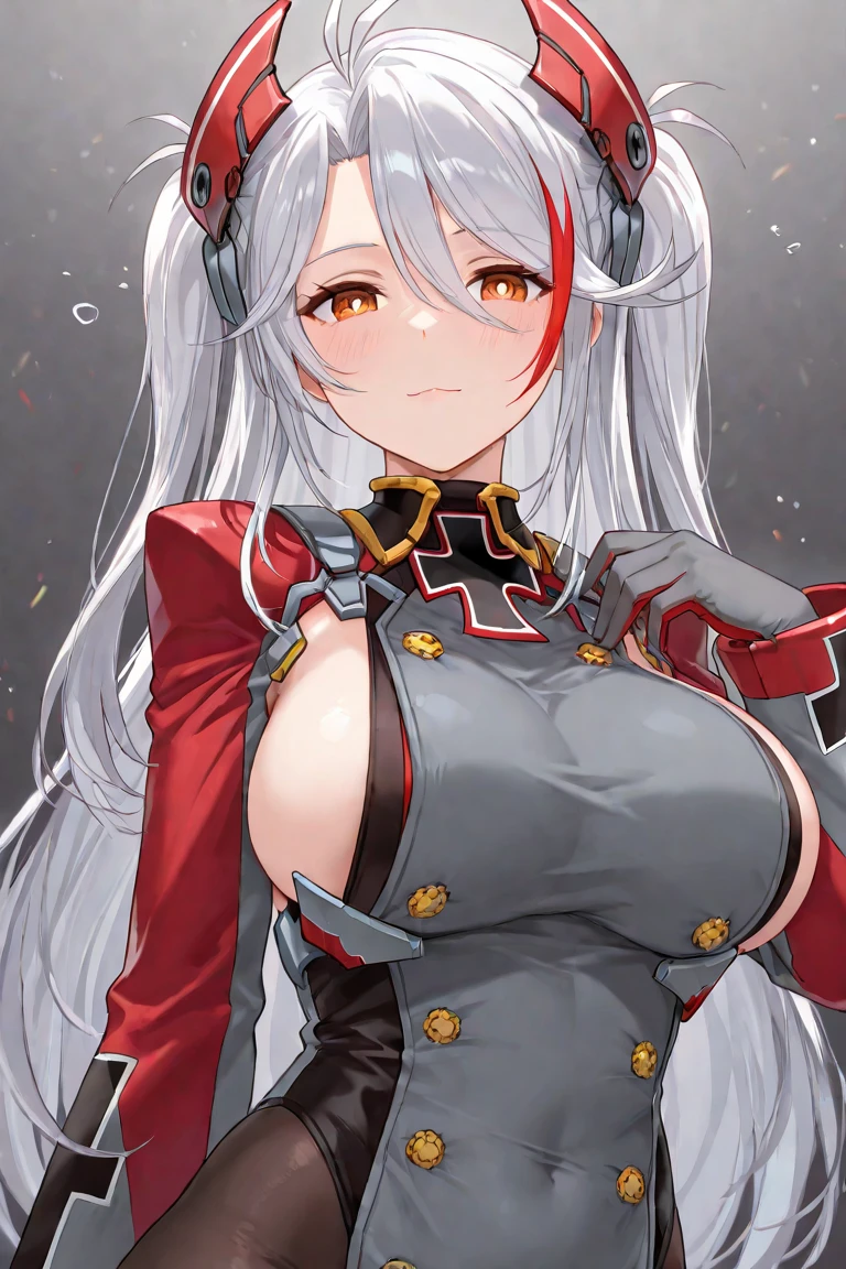 Headphones, red cheeks, detailed details (face, eyes, eyebrows, eyelashes) , fighting pause, official art, masterpiece, highest quality, portrait photo of one girl, 14-year-old girl, wearing a fight girl(silver color, metallic, ) 8k, colorful, semi short hair, high resolution, ( butt:1.2)(headphones:1.2), (excellent rendering, stands out in its class), (great detail, good lighting, wide angle), breasts (0.5), plump thighs, absolute area, detailed background, maro brows,