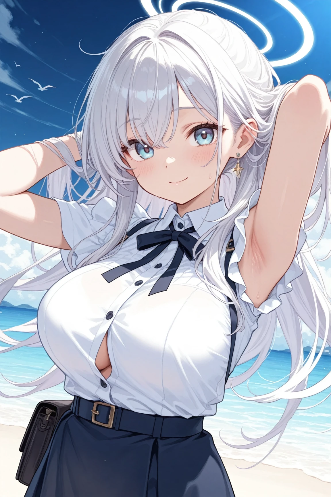 4K,8k,Silver-haired girl drawn in high resolution Japanese anime style、whole body、Women in white bikinis taking photos on a deserted beach, model bikini, , Young and cute gravure idol, Posing together in bras, Russian and Japanese mix, sakimichan, Asian woman, Wear a swimsuit, that'that'that'that'that'that'that'that'that'that'that'that'that'that'that'that'that'that'that'that'that'that'that'that'that'It's hot with the shining sun, Japanese Model, Cute Core, sakimichan hdri, Young Gravure Idol, Chubby