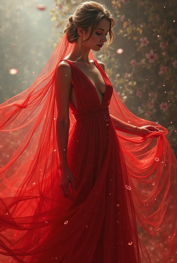 breathtaking 1girl, standing on shallow water, dark moonless sky background, dress hems floating gently on the surface of the water, glowing body, in dark, neon lamp gemshadow celestial maiden robe , masterpiece, award-winning, professional, highly detailed,