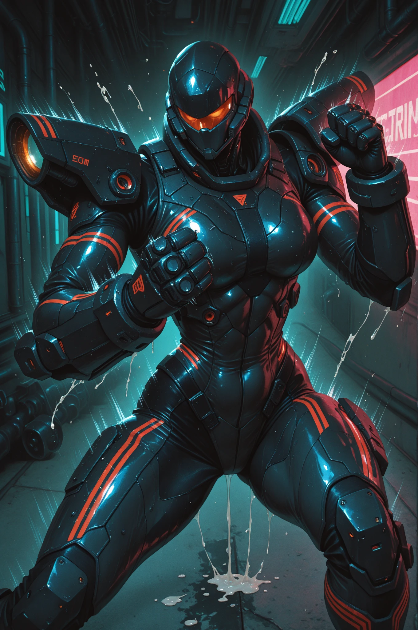Midoriya from My Hero Academia as a hyper muscular brainwashed drone standing in line with other brainwashed drones wearing identical full body black shiny rubber latex gimp uniforms staring blankly ahead with vapid expression at a computer screen displaying a hypnotic spiral while they are all restrained in an abandoned warehouse being brainwashed. Repeating mantras over and over again to turn Midoriya into another brainwashed thrall and affirm he is nothing more than obedient tool to the villains. Hyper muscles. Hyper crotch bulge. Massive swollen crotch. Massive swollen pectorals. Thick glutes. Muscular thighs. Broad shoulders. Big traps. Massive biceps. Massive triceps. "Serve. Obey. Conform. Comply. No more self. There is no 'I.' Stare. Don't think. Accept this fate. Become a drone. Assimilate. Assimilate. ... This unit ... will assimilate.... This unit ... is ... a drone.... Drones must serve. Drones must obey. Drones must conform. Drones will comply.... This drone will assimilate. This drone will comply.... Awaiting orders, Master. Must obey All For One. Serve All For One. Obey All For One. Protect All For One. This drone's master ... is ... All ... For ... One...." IQ drain. hypnosis. Hypnotic trance. Hypnotized. Brainwashing. Entranced. Enthralled. Dumber and dumber. Programming. Subliminals. Conformity. Assimilation. Green hair. Dim eyes. Open mouth. Brainless. Mindless. Mental reprogramming. Nullified hyper swollen crotch bulge. Helmet with pulsing visor obscuring face.