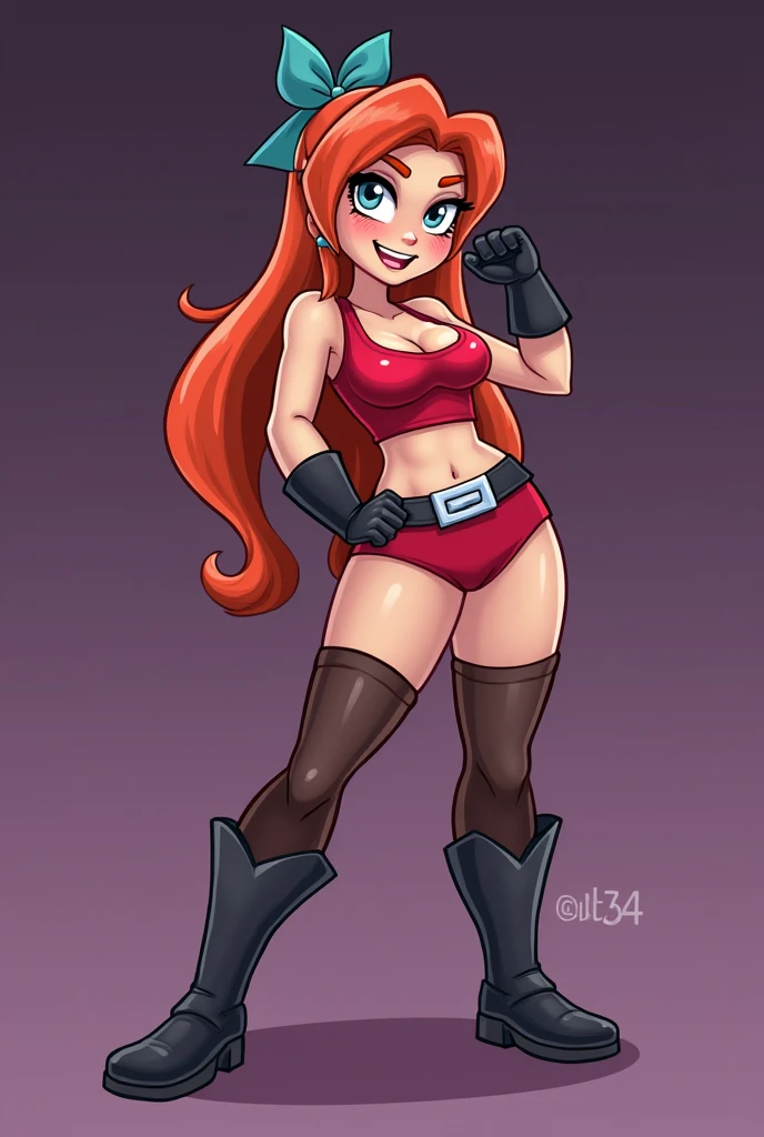 uhd, face detail, MICRO BIKINI, jessica rabbit, red hair, green eyes, pink eye make up, red lipstick , white background: 1.5, smile, eye detail, chibi