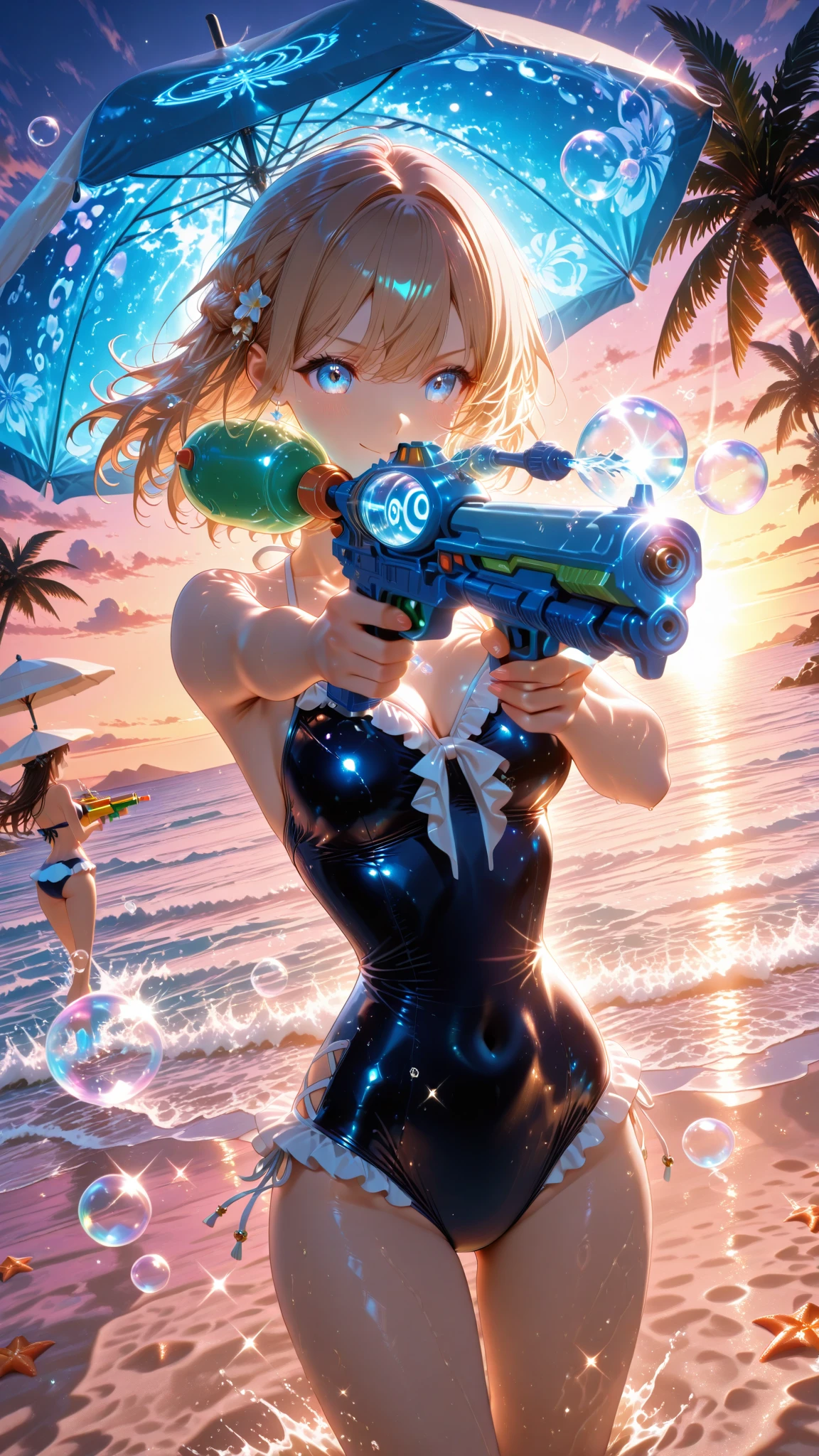 Deedlit cute little Elf ,(((little ,small tiny body,))),(((6 years old))),((little Elf with extremely cute and beautiful blonde hair)),(((Elf girl,anthro furry cute,Elf-girl))),(((Elf ears,Elf ears on head,big Elf ears))), (((flat chest))),(((blonde hair:1.35,messy blonde hair,colored inner hair,ear breathing,))),((heterochromia:1.5,eye1 yellow,eye2 orange,perfect eyes,upturned eyes:1.3,beautiful detailed eyes,finely detailed beautiful eyes:1,big highlight on eyes:1.2,slanted eyes)),(((lustrous skin:1.5,bright skin: 1.5,skin tanned,shiny skin,very shiny skin,shiny body,plastic glitter skin,exaggerated shiny skin,illuminated skin,wet legs))),(delicate detailed fingers,detailed body,detailed arms,human hands,(detailed face)), cute,slutty,,erotic,(((nsfw))), zettai ryouiki,revealing clothing,show skin,((rave shirt,neon shirt,rave mini-skirt,visible thong straps)),(wearing a rave outfit:1.3,rave clothes,semi-naked,with little clothing),((wet clothes,detailed outfit,detailed clothes)), (dynamic pose:1.0),solo focus,embarrassed,(centered,scale to fit dimensions,Rule of thirds), ((((cyberpunk city by the ocean,neon signs,puddles)))),stormy sky,threatening sky,dark clouds,((synthwave background theme,detailed background : 1.25)),((((night,nice lighting decorations,detailed architecture)))), (best quality,high resolution,sharp focus,ultra detailed,extremely detailed,extremely high quality artwork,(realistic,photorealistic:1.37),(extremely detailed CG),(very fine CG),((hyper super ultra detailed perfect piece)),flawless,(((masterpiece))),illustration,vibrant colors,(intricate),High contrast,Selective lighting,Double exposure,HDR (High Dynamic Range),Post-processing,Background blur,colors,(intricate),High contrast,Selective lighting,Double exposure,HDR (High Dynamic Range),Post-processing,Background blur, 3D rendering, varies multi etc. --v 6 --s 1000 --c 20 --q 20 --chaos 100