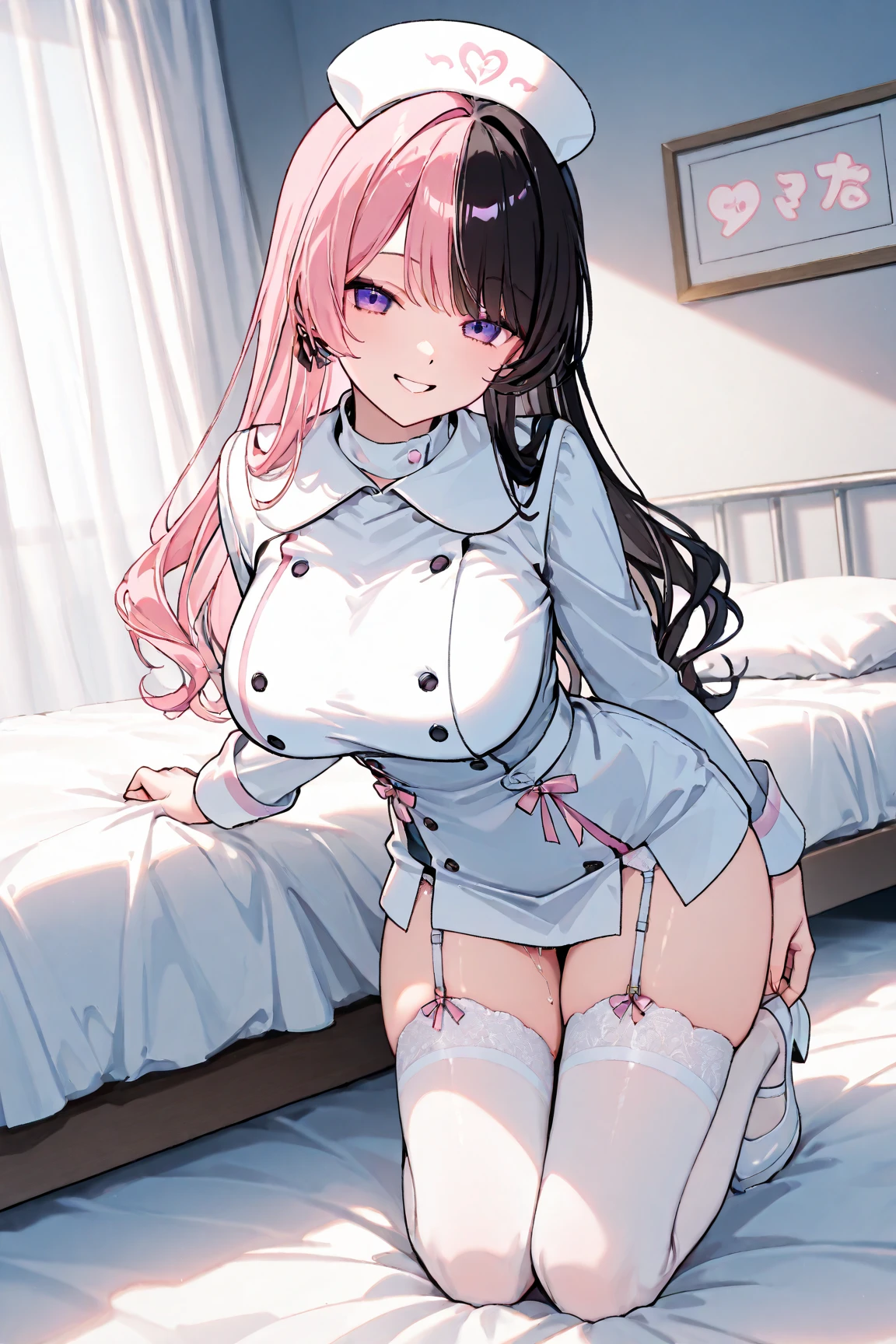 (best quality,4K,high resolution,masterpiece:1.2),Super detailed,maid outfit,cat ears,catwoman,perfect face,whole body,look at the audience,Horny face,Horny eyes,pink eyes,soft,smooth hair,pale skin,pastel colors,Lovely,Lovely,stunning beauty.