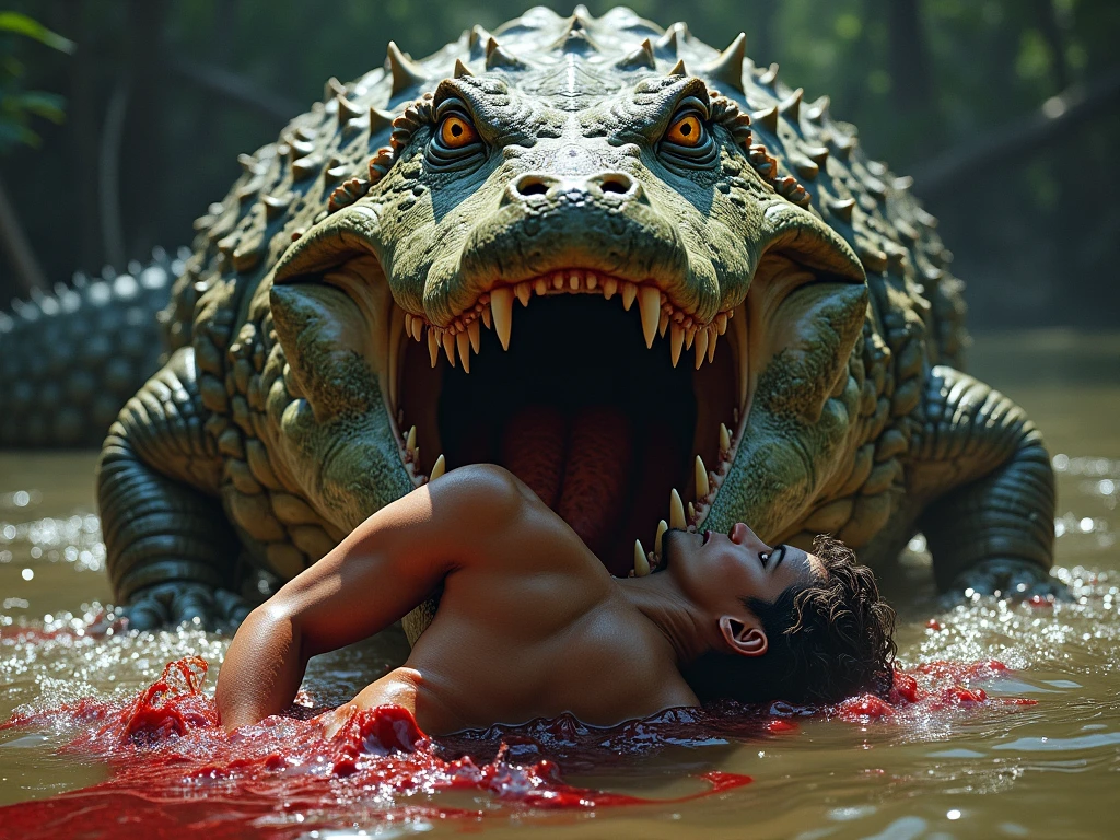 Crocodile kills human
