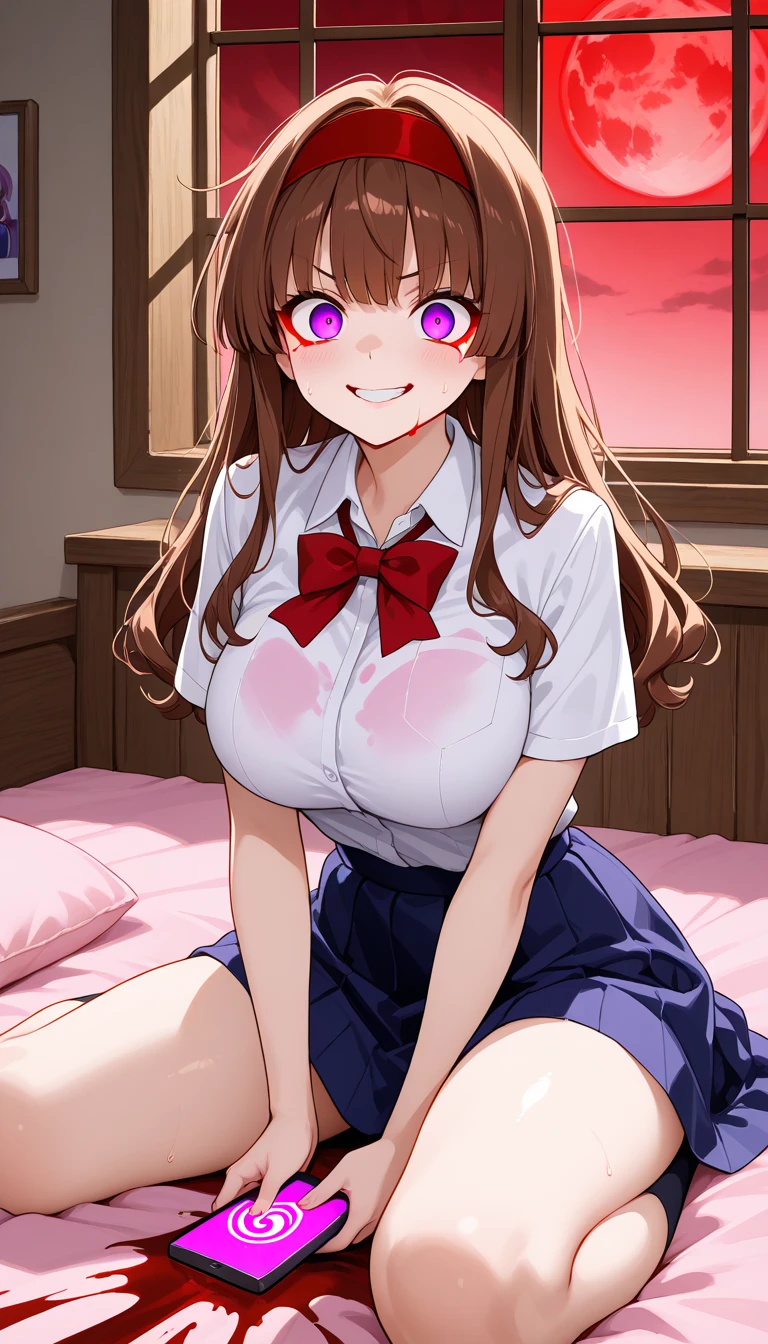 1boy,1girl,breasts,nipples,hetero,paizuri,solo focus,penis,pov, white dress shirt, bedroom, Inugami Korone