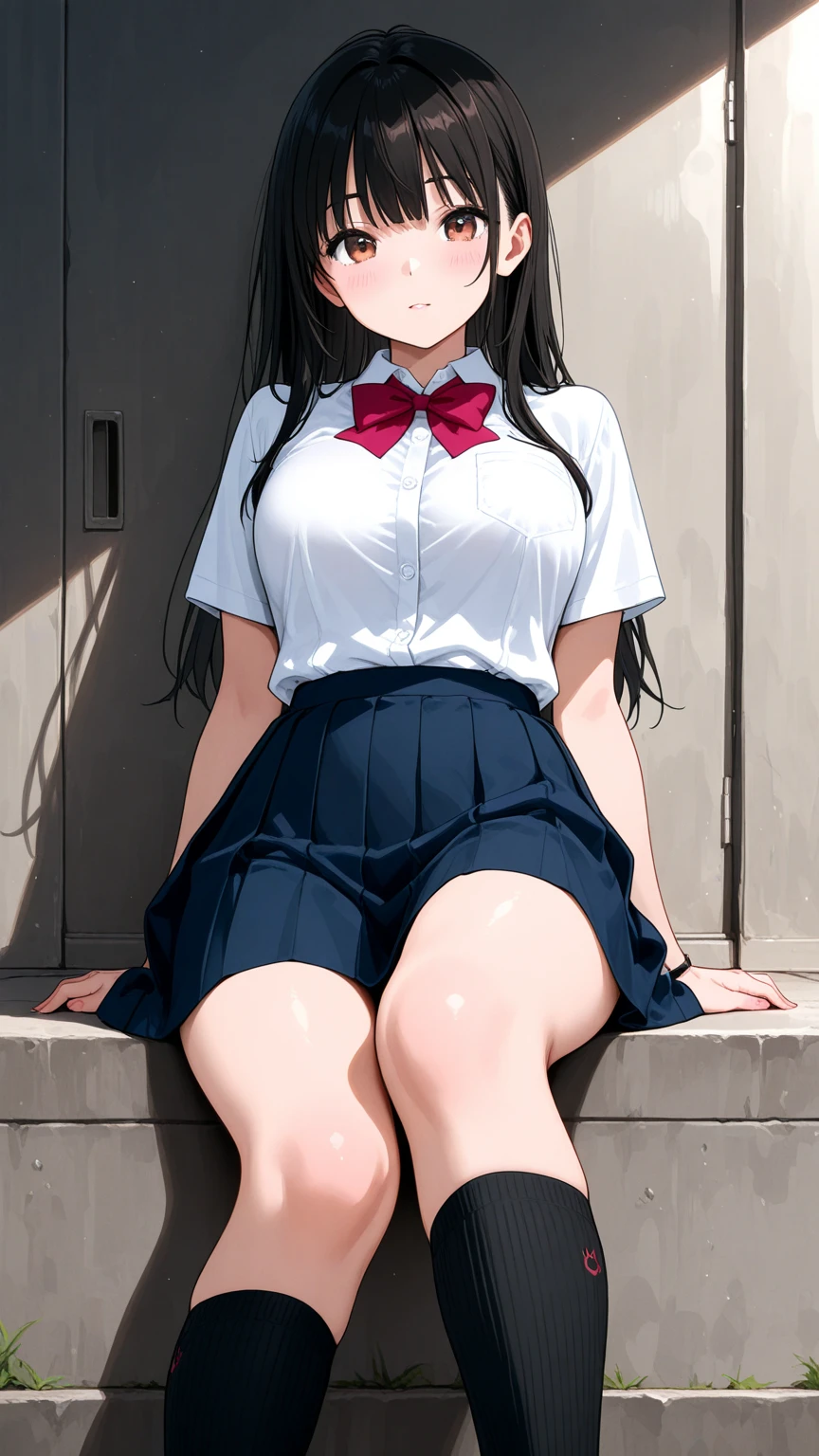 (masterpiece:1.3), (best quality:1.2), (illustration:1.2), (ultra detailed:1.2), (pixiv:1.4),
ultra high res, watercolor, garden,skirt lift,white panties,upper body,, incredibly absurdres, huge filesize, ultra-detailed, highres, extremely detailed CG unity 8k wallpaper, CG,masterpiece, (((best quality))), ((ultra-detailed)), (perfect anatomy:1.4),(beautiful eyes:1.4), solo,(early teen girl:1.3),medium breasts,(cute face:1.2),(long straight black hair with blunt bangs:1.2),(school uniform with shirt and skirt:1), Her panties are pulled down to her knees,,(zettai ryouiki with black socks:1.3),(smile:0.6),
(masterpiece:1.3), (best quality:1.2), (illustration:1.2), (ultra detailed:1.2), (pixiv:1.4),
ultra high res, watercolor, (masterpiece, best quality),