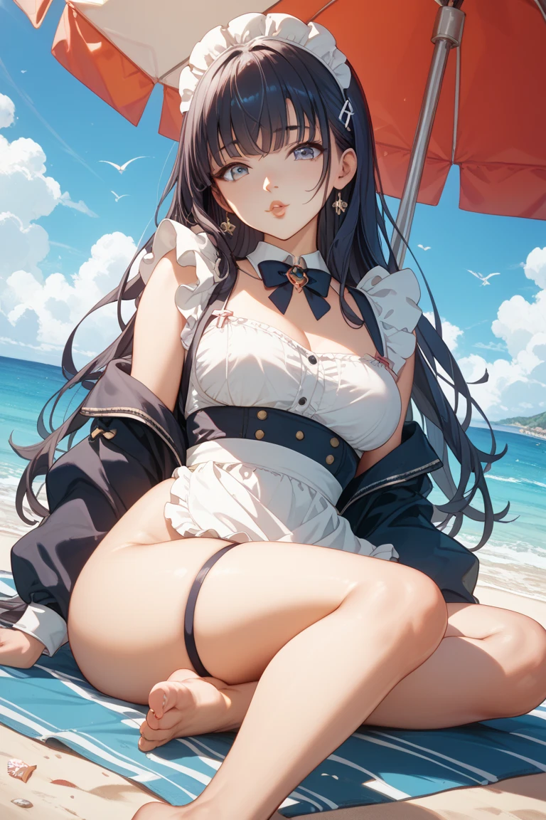 Highest quality, Ultra-detailed CG Unity 8k Wallpaper, Beautiful details、kind、Straw hat、older sister、Black Hair、Large Breasts、Droopy eyes、Tolerant、summer、田舎のolder sister、Full body painting、Front view、Character Sheet、Mr.々A pose、Video game character design、Short、About 150cm tall、Poses that show the whole body、Game setting materials