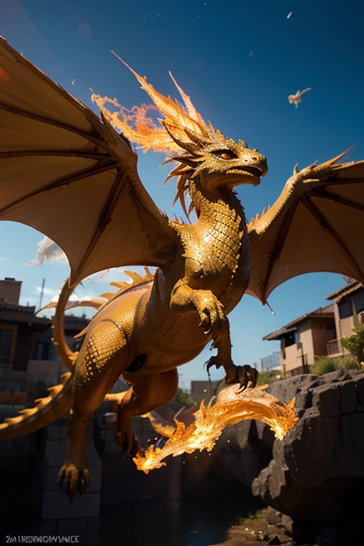 Big dragon crushes an orange