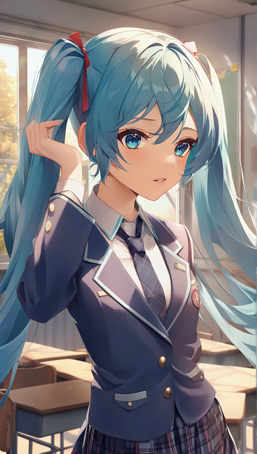Hatsune Miku、Anime girl with long hair and a gun in her hand,Shimashima Pantiesがよく見える、Hatsune Miku、Squatting、spread legs、show panties,super mini skirt、緑と白のShimashima Panties、From miniskirt to c Kantai Collection style,Shimashima Panties、super mini skirt、 portrait anime space cadet girl, Best Anime 4K Kona-chan Wallpaper, terrible anime 8k, High-definition official artwork, Trending with Art Station Pixiv, perfect android girl, cyborg - girl with silver hair, anime style 4k, anime art wallpaper 8k, azur lane style