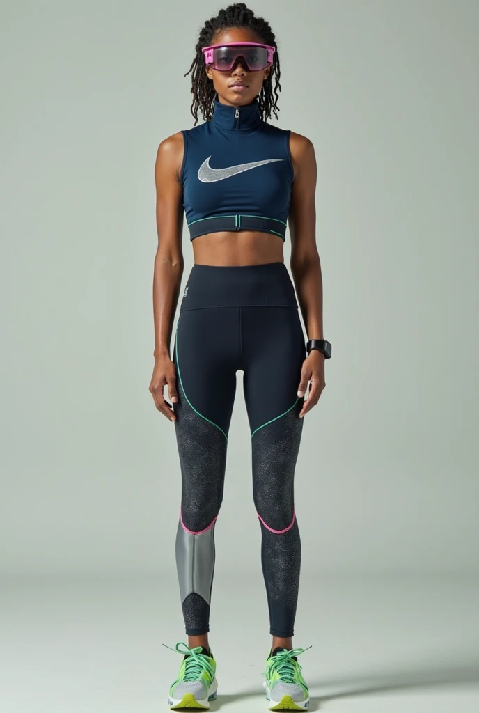 uma mulher (((Sueca, cabelos castanhos e ondulados))) in a black sports bra top and leggings, two piece workout clothes, usando roupas pretas apertadas, roupas esportivas, roupas esportivas, physical : tinyest midriff ever, Jet Black Leggings, usando equipamento de fitness, roupa feminina, roupas esportivas fofas, wearing a track suit, Leggings Pretas, Fotografia de uma mulher techwear, energetic varia suit, roupa preta, Directed by: Lee Jeffreis