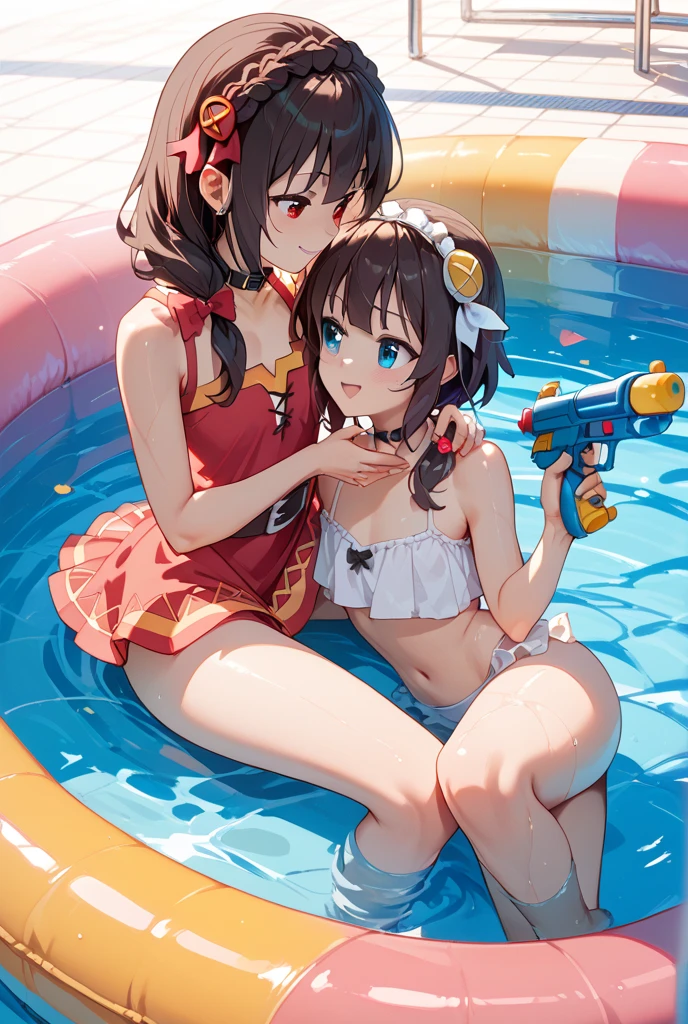 Swimming Mizuki girl eating ice cream
