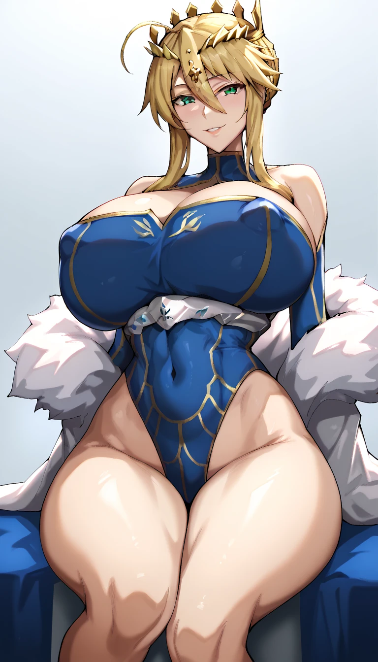 (SFW:1.3),Hot milf,solo,(Masterpiece:1.3),thick thight,upper legs,Wide buttock,short detailed hair,curlies,smile,cheerfulness,(Blue lace apron:1.2),parted lips,gigantic cleavage breasts,8k,((perfect Armpits:1.2, hair in armpits)),Large curved hips,bend down pose,Stick out a very long tongue,Fleshy figure,with perfect legs,Hypertrophic,Detailed lipouth drool,Wrinkles,Eyes look at the viewer,A shy look,Blushing aunt,Two braids,Smooth skin,Very meticulous clothes,Intriguing set,extremely high detail,A detailed face,Gloss on lips,bronze,bedridden,super breasts,Feminine and colorful