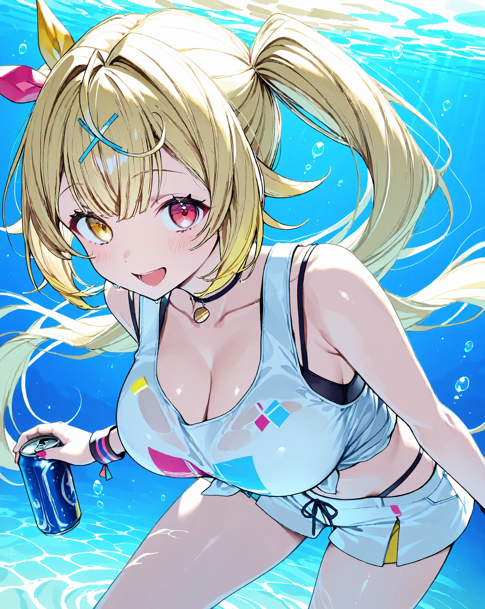 (masterpiece), best quality, expressive eyes, perfect face, Sexy female, (((bimbo))), blonde hair, blue eyes, huge breasts, huge butt, full body, seductive, (1girl), pink high heel sandals, ((pool background)), (((pink sling bikini)))