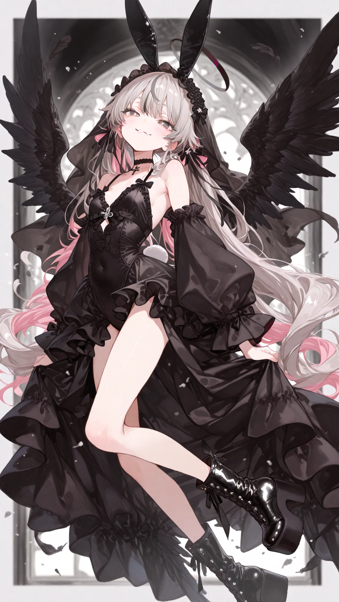  ((best quality)), ((masterpiece)), (detailed), 1girl, Character design, female, dynamic poses, long white grey hair, grey white eyes, very skinny, detailed, best quality, no accesoires around the neck, no shoes, prominent collarbones, skinny arms, flat stomach, visible hip bones, full body, blank white background, plain background, white background, red and white clothing, Bloodborne inspired, occult aesthetic, occult, detailed and intricate steampunk and detailed gothic, NSFW, Very dramatic and cinematic lighting, cosmic horror, grim-dark, side-lighting, perfect face, NSFW, Fluttering lace flared long knee length dress with frilly petticoats, knee length dress, pleated petticoats, petticoats gothic, complex lace boots, side-lighting, gothic aesthetic, wielding a mighty sword with mechanical components, mandalas, small breasts, a fairy, various different types of insect wings, NSFW, full body, whole body, body, plain background, white background, blank background, no background, white background NSFW, chains, full body, whole body, head-to-toe NSFW 