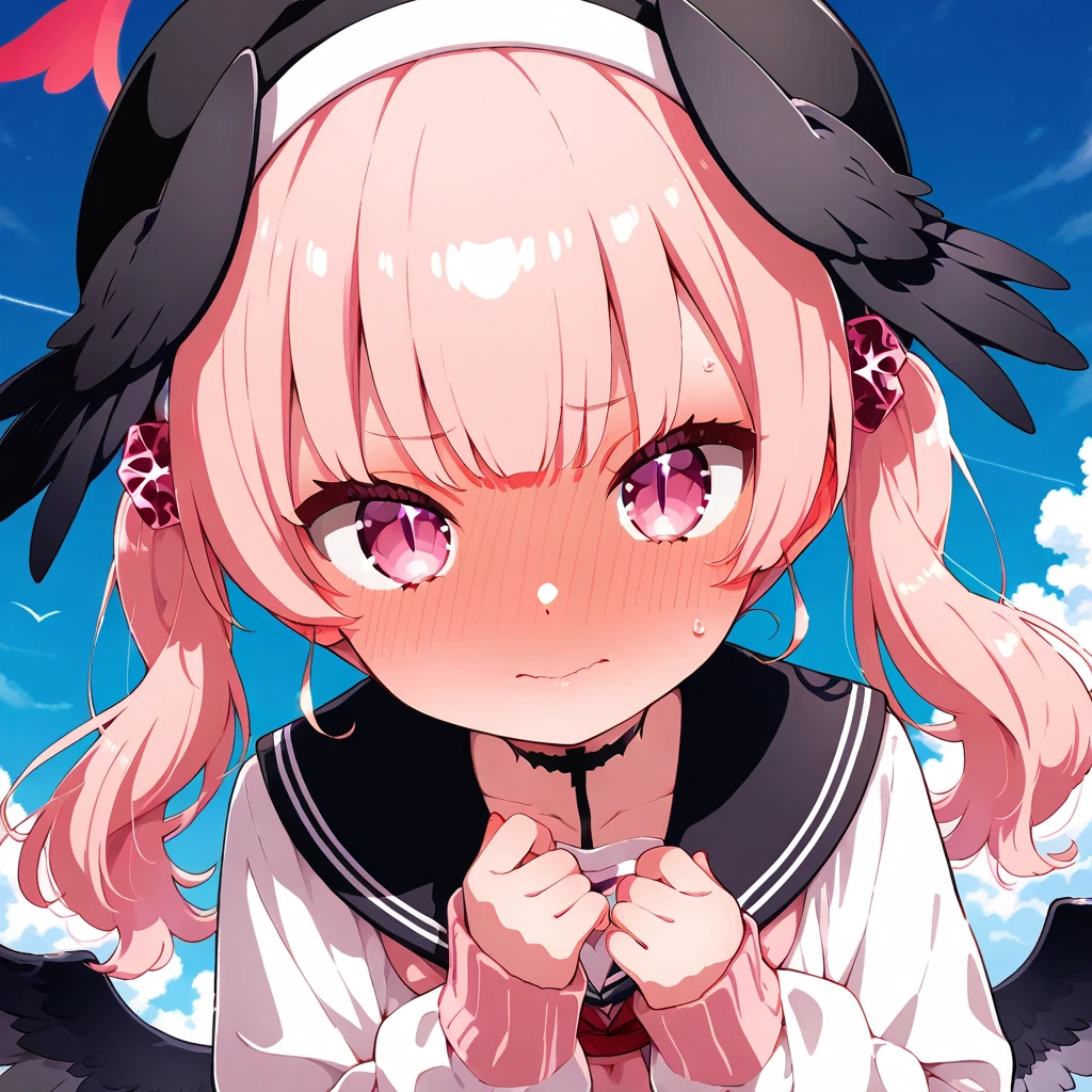 Anime girl sitting on bed，Stars and ropes in the background, small curvaceous loli, Splash art anime Loli, Anime moe art style, Cute anime girl, anime visual of a cute girl, small loli girl, loli in dress, up of young anime girl, (Anime girl), Cute anime, Anime girl, anime best girl, hanayamata