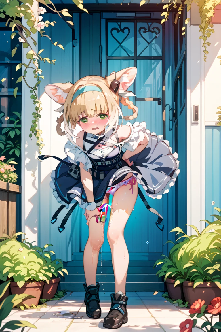 (((ray tracing)))((from side),from above,),(extremely detailed and delicated skin&clothes&hair,best quality,masterpiece,8K cg wallpaper,an extremely detailed and delicate,extremely fine and beautiful,)(highres,absurdres),((best quality,masterpiece)),(shiny skin,skindentation),((illustrion)),1 short girl,nsfw,uncensored,(foreshortening,armpit focus,armpit close-up),loli,(sideboob),hairband,short hair,smile,(long fox tails),armpit,Toilet,(ful body),Squat down,white legwear,(Exquisite background),looking at viewer,near,