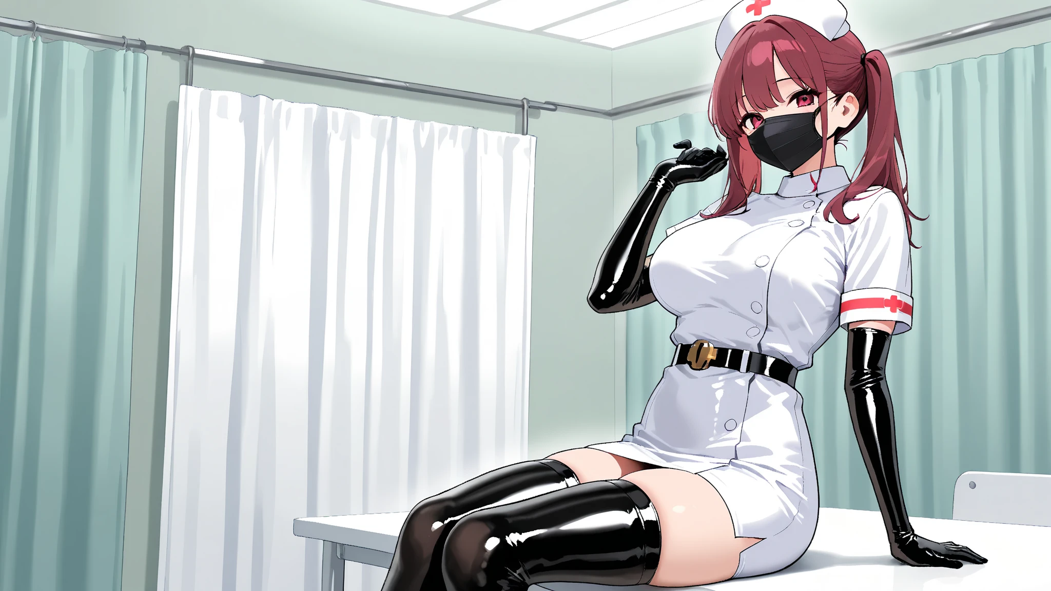 nurse uniform,hospital, latex nurse suit,nurses,busty,elbow gloves,labcoat,redhair woman,red eyes , gigantic ,medical instruments,asian nurse,two nurses,speculum,examination room,oversize ,big ass ,strap on, lay on table ,legs spreaded,giving birth,gyno chair , dentist,Milf,latex,darkred uniform