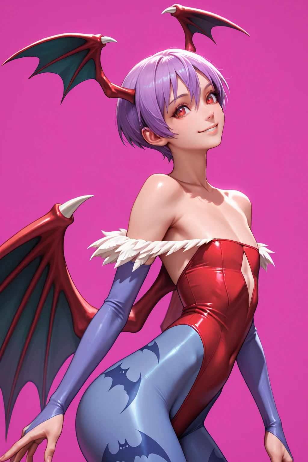 sfw, <lora:darkstalkers_lilith:0.8>, darkstalkers_lilith, seductive smile, lay on bed, (seductive, alluring, charming:1.3), seductive, (ultra-high res, high details, absurdres:1.3)
