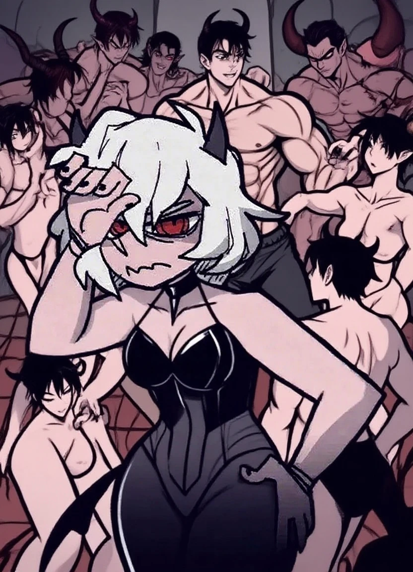 Highest quality、defeat、humiliation、impotence、Prisoner、Intense Battle、long light purple hair（Sloppy）woman（Slim figure、white鎧、Frightened face、Hollow Eyes、cry、Mid-chest、white鎧（（white）Off the shoulder、Sleeveless、Exposing breasts、belly button、Beautiful arms、Elbows are exposed、High Leg、Exposed thighs、Knees exposed）、Prisoner）、womanと戦うリザードマン、リザードマンがwomanを襲う、womanを取り囲むリザードマン、womanを拘束するリザードマン、darkness、Pitch black hell、Dark fantasy、Different world