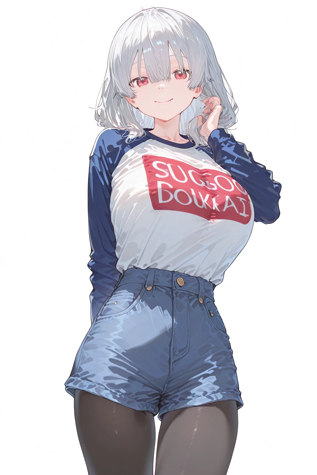 ,,1girl,Silver Hair,Red eyes,Curly medium short hair,Square glasses,Wearing a large white coat,hoodie,,Dairy-free,garter belt,Sit on a chair,desk,Character portrait,full Art,hot pants,The background is a war room filled with surveillance monitors.,machine,Holding a pen,I am writing something