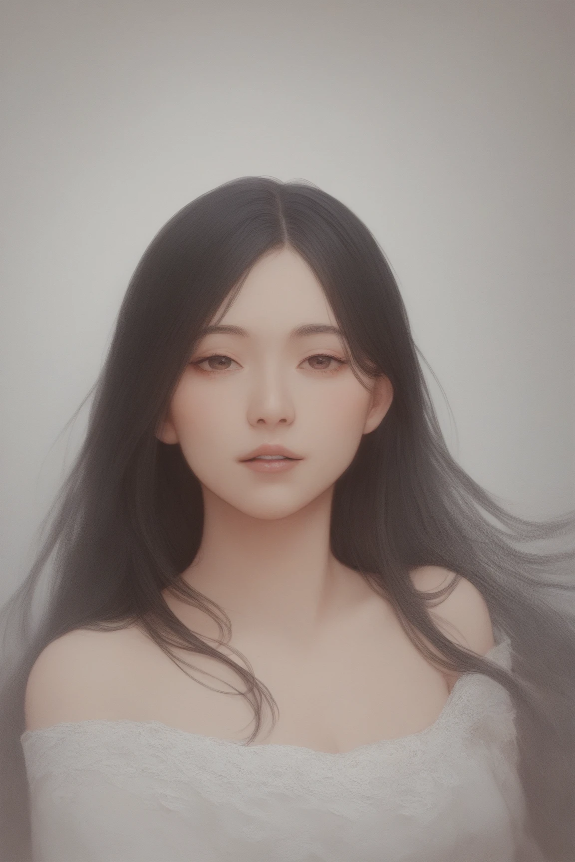 CGSociety's realistic style is developed by WLOP，Ilya Kuvshinov，Krenz Cushart，Greg Rutkowski，Popular on artstation。Zbrush engraving in color，Maya octane rendering，Houdini VFX。Realistic close-up face，cute young girl，expressing joy，is wearing  dress，Silky hair，Deep eyes。Amazing textures，oil painted。Cinematic theatrical atmosphere，Clear focus，Soft volumetric studio lighting。Large chest，young