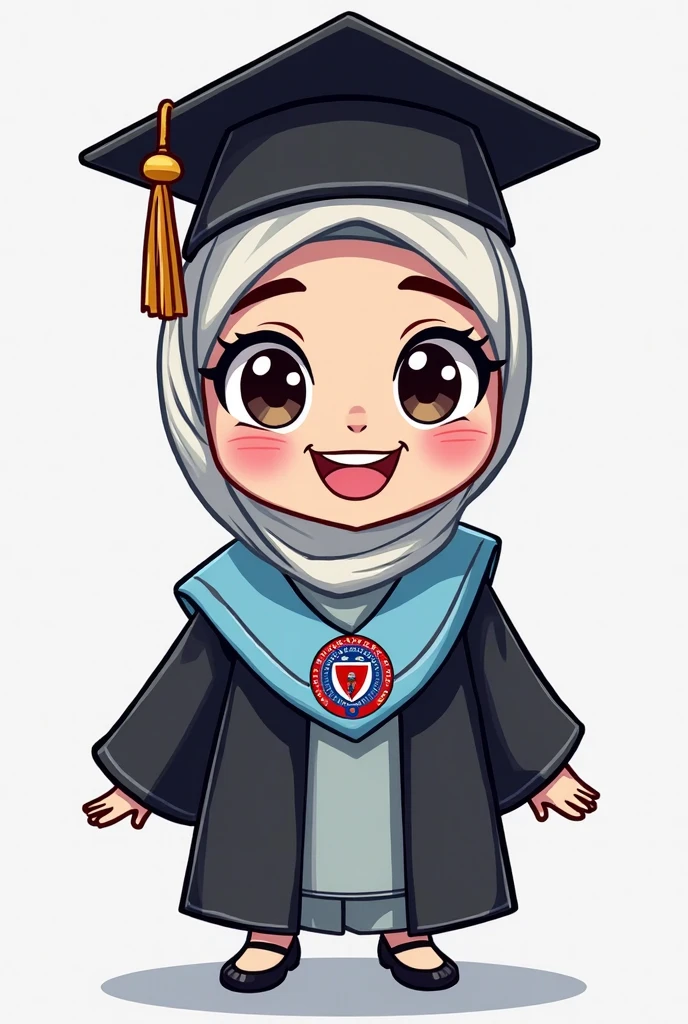 Logo in circle for school Kids muslim girl 
expert in multiplication table which called doctor multiplication