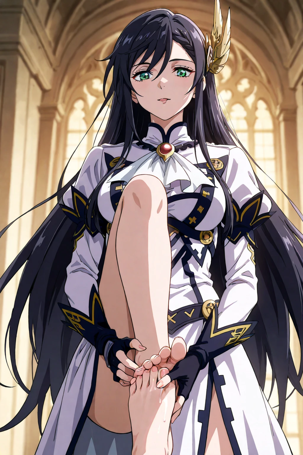 4K、High definition、{best quality}, {very aesthetic}, {ultra-detailed}, {best illustration},(nswf:1.3), 1 girl,solo,squatting,open legs,masturbation,spread pussy,codegeass,lelouch,Lelouch Lamperouge、Lelouch vi Britannia、Feminization、Feminization,18-year-old、 Straight Hair、Long Hair、Black Hair、beautiful purple eyes:1.2、Beautiful Hair、170cm, Small waist、Beautiful body、Beautiful breasts、Show the whole body 、Black Dresini skirt:1.2)、Red face、Sweat、Troubled face、bedroom
