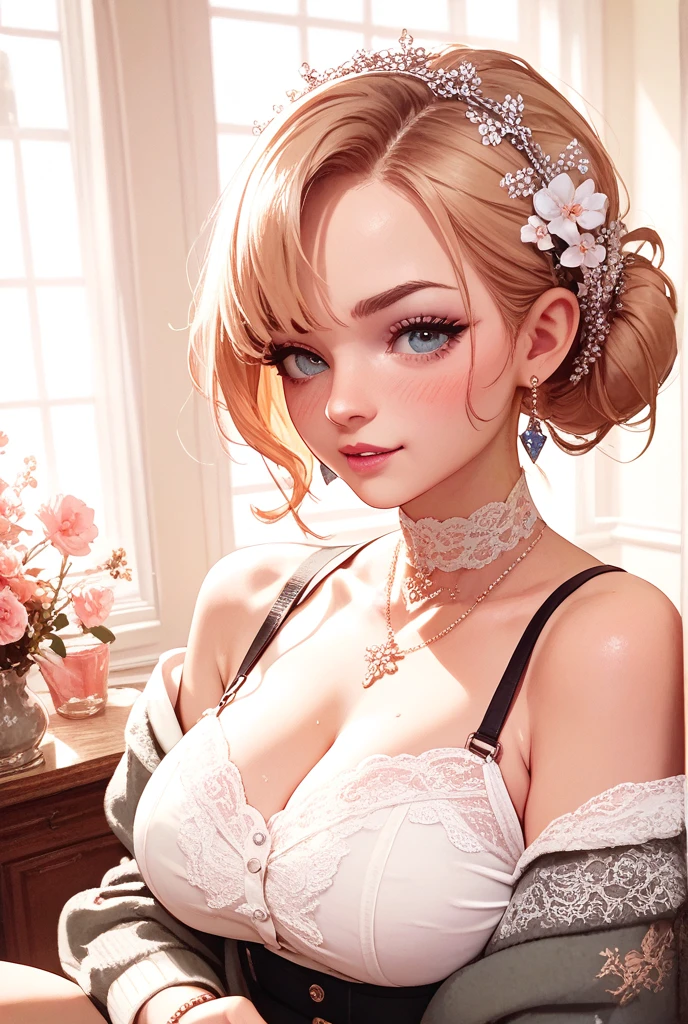 masterpiece, 8k, sharp, intricate, dramatic,  ,  nsfw,   an image in the style of Norman Rockwell of an Appalachian female:1.2,  full body chubby, fat, 18 year old girl , drill hair, long pigtails style blond hair, posing for an photoshoot, several bows in hair, ( pushed up breasts, upturned breasts,  small breasts, puffy nipples , wearing bondage harnesses, with wide lace straps, bra, thong,barefoot), iridescent sparkles on chest, white cuffs, white collar, hip straps,( happy , (detailed:1.3, detailed faces:1.3 ,detailed background:1.3), sparkling glitter background:1.3, looking at observer:1.3),view {back view|front view|side view| two shot| close up| from below| from above| over the shoulder}