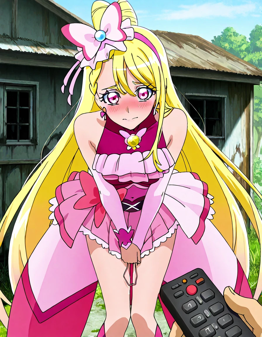 , Petite little small junior body, tiny, Small breasts, Small breasts, Small breasts, cure rhythm, blonde hair, ponytail, very long hair, braid, eyelashes, green eyes, white dress, puffy short sleeves, frilled sleeves, white choker, ribbon choker, brooch, white neckwear, earrings, hair bow, white bow, white hairband, wrist cuffs, arm warmers, hair ornament, pink bow, white skirt, frilled skirt, layered skirt, petticoat, knee boots, white footwear, cross-laced footwear, Yellow Hair, berry long ponytail, topless, topless, topless, Nipples are visible, Nipples are visible, Nipples are visible, Large nipples, garden, tall, tall, Small breasts, Small breasts, Small breasts, Sit and spread your legs, open anus open anus, open anus, Embarrassed, Open your mouth happily, Squint your eyes, topless, topless, topless, Nipples are visible, Nipples are visible, Nipples are visible, Large nipples, garden, little small junior body, tiny, Small breasts, Small breasts, Small breasts, Turn your ass towards me, Small Ass, Small Ass, Small Ass, I can see your back, I can see your back, I can see your back, open anus, open anus, open anus, Open anus, Open anus, Open anus, Plump anus, Plump anus, Plump anus, Pink anus, Peeing forcefully and making a puddle on the floor, Pee splashes, A thick and long purple dildo in the vagina+Clear liquid, high quality, high detail, beautiful, 8k, Detailed face, Detailed nipples, 下からClose-up, Close-up, Close-up, I can see your face, cure rhythm, Yellow Hair, berry long ponytail,