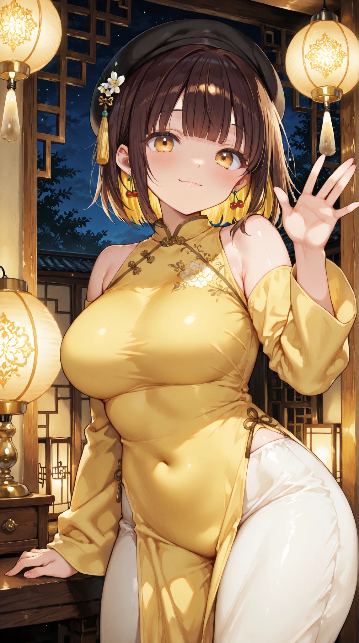 (masterpiece1.5),hyper quality, Hyper Detailed,Perfect drawing,1girl in,((very Bigger breasts)),kawaii ,Beautiful kimono with smiling eyes))),(Beautiful lingerie),(((Luxury kimono))). (((Shiny giant golden sphere))),Ass,buck,booth,。.。.3D,16K illustrations,((clearface)),Hi-Res,nice background、(((beatiful backgrounds)))、(((Detailed drawing)))、Perfect Beautiful Girl、(((Perfect Photo)))、kirakira、shiny、a gorgeous、high-class sense