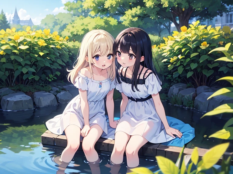 wet body,wet hair,wet clothes,masterpiece,1 gril,18 years old,river,waterfall,full-face blush,white off shoulder shirt,she is trying to hide own chest by arm, she is trying to hide own panties by hand,(tears:1.2)