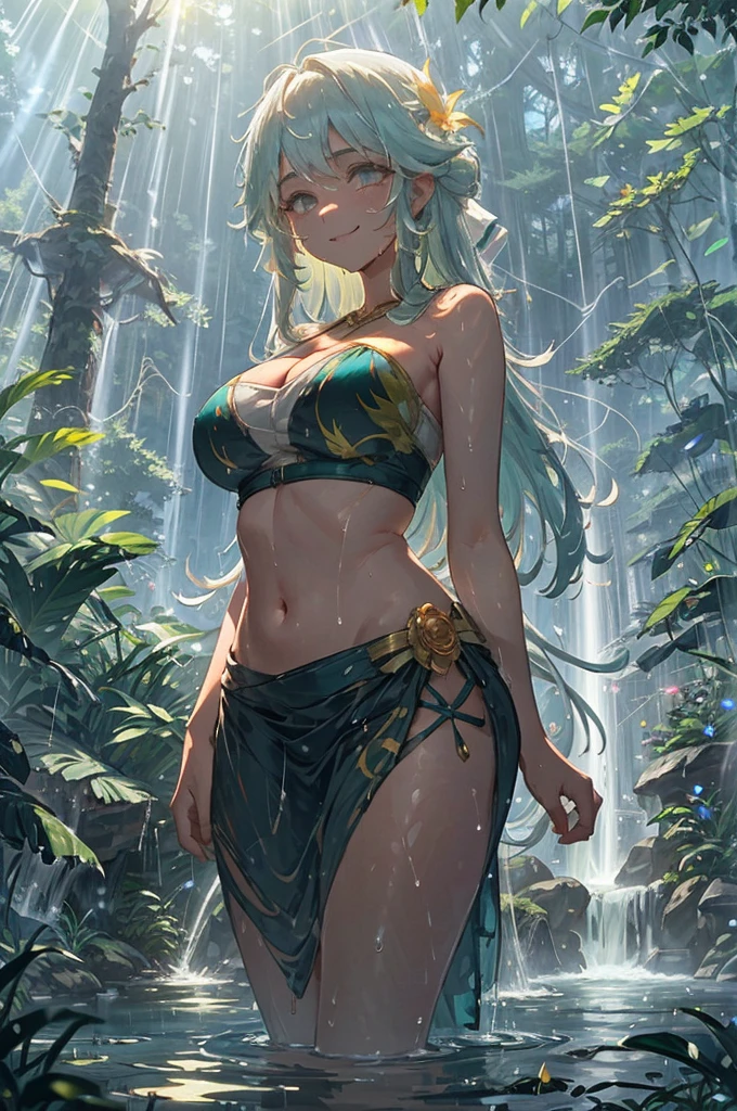 (2girls:1.5), (height_difference:1.5), (size_difference:1.1), (giantess:1.1), a giantess looking down at a tiny woman under her breasts, a giantess looming over a tiny woman under her breasts, forest, a giantess elfgirl, medium sized breasts, naked, bra, panties, navel, sweaty, cleavage elven clothing, (miniature woman: 1.4), (minigirl: 1.4), (rear_end closeup: 1.3), a minigirl on a hill, a minigirl on a cliff