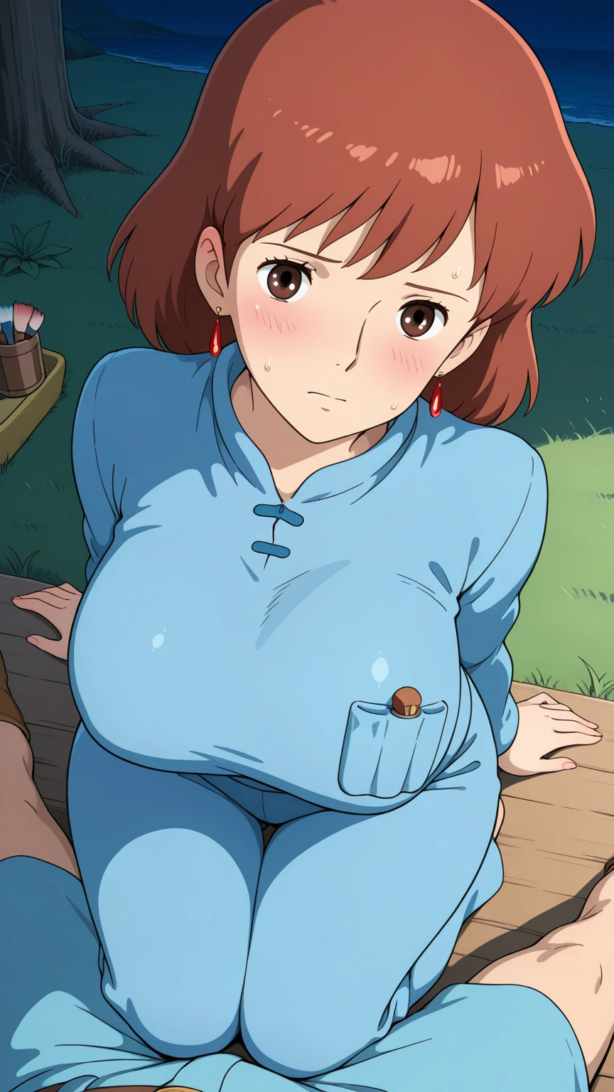 Misae Nohara, (Auntie:1.5), (Mature Woman:1.5), (absurderes, 8K, 4K, masutepiece, hyper extreme detailed:1.2), Best Quality, Perfect ???????,Perfect face,High humidity, (Very large breasts:1.7), (Wet:1.2), (Alley:1.3), Graffitied wall, Garbage can, Scattered trash, (Brown eyes:1.2), (Clothing is revealing:1.2), Exposed shoulders, Torn clothes, Are pregnant, Firm breasts, Upturned nipples, (blush:1.2), (Outdoor:1.5), (Out:1.3), (orgasm face:1.4), Sitting, (Masturbating:1.5), Smile, (spread legs:1.3), (spread pussy:1.2), (Sweaty:1.3), (oiled skin:1.3), (Inserting a finger into the female genitalia:1.3), (Kimono:1.5), (Love juice:1.6), (Very thick pubic hair:1.2)