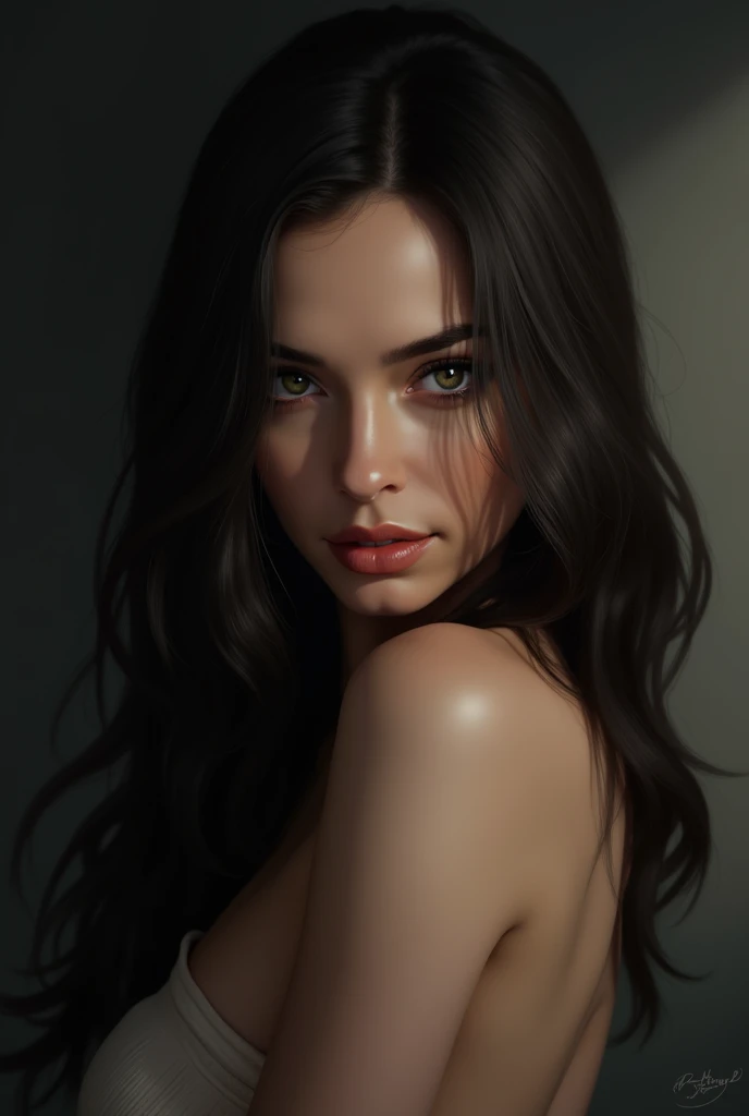 Belle femme de , cheveux noirs, yeux noirs, taille normale, corps magnifique et Vu de face du visage 