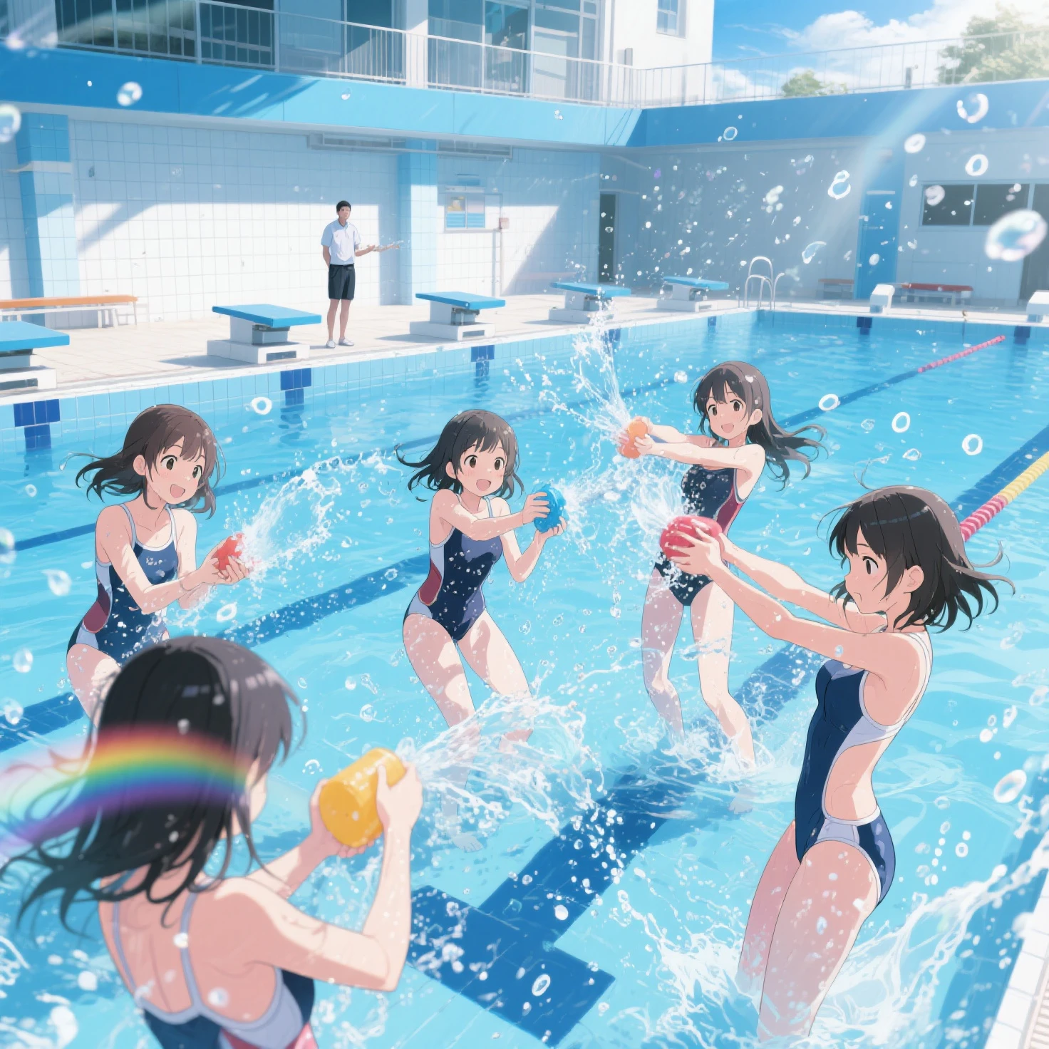 several people swimming in a pool with life jackets and life vests, under water swimming, swimming underwater, underwater shot, floating under water, people swimming, gopro footage, swimming deep underwater, leg shot, summer swimming , pov underwater, under water, sinking underwater, swimming, low camera angle at water level, swimming to surface, in a swimming pool, video still